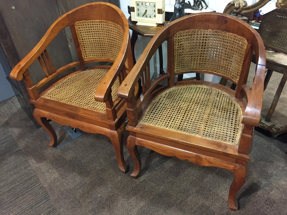 Pair Art Deco Period Club/ Captain's Cane Chairs c.1930 View III