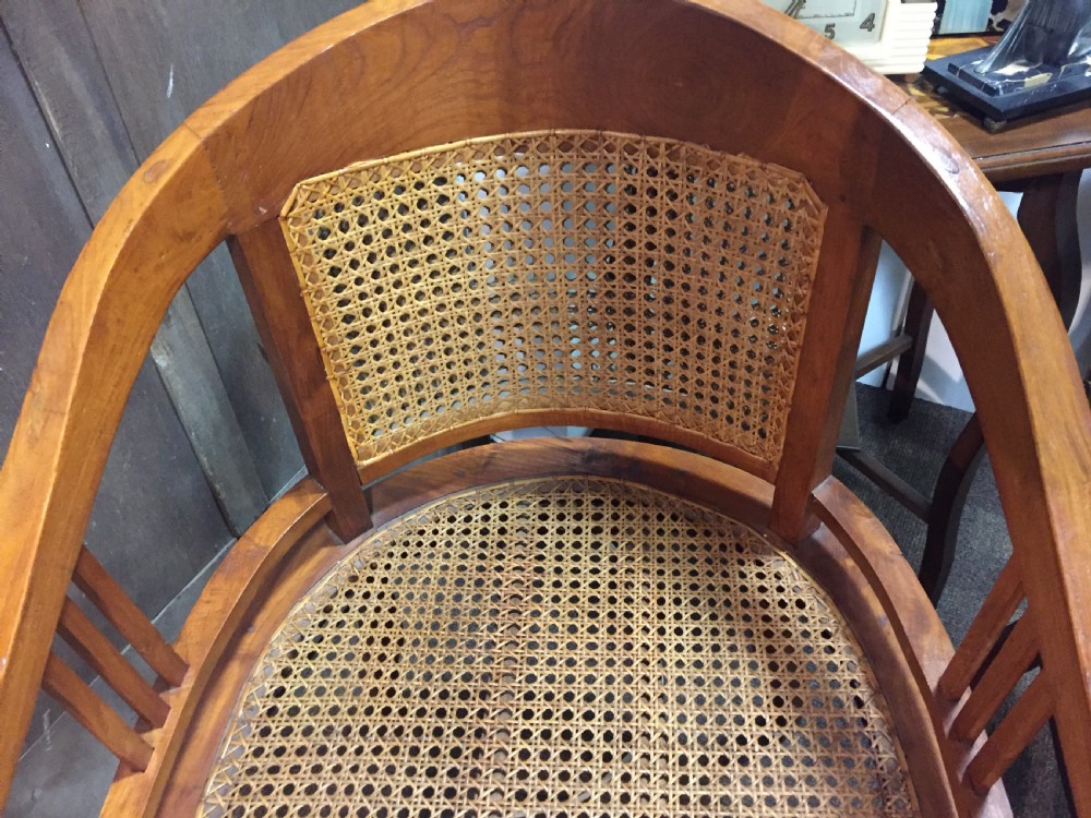 Pair Art Deco Period Club/ Captain's Cane Chairs c.1930 View IV