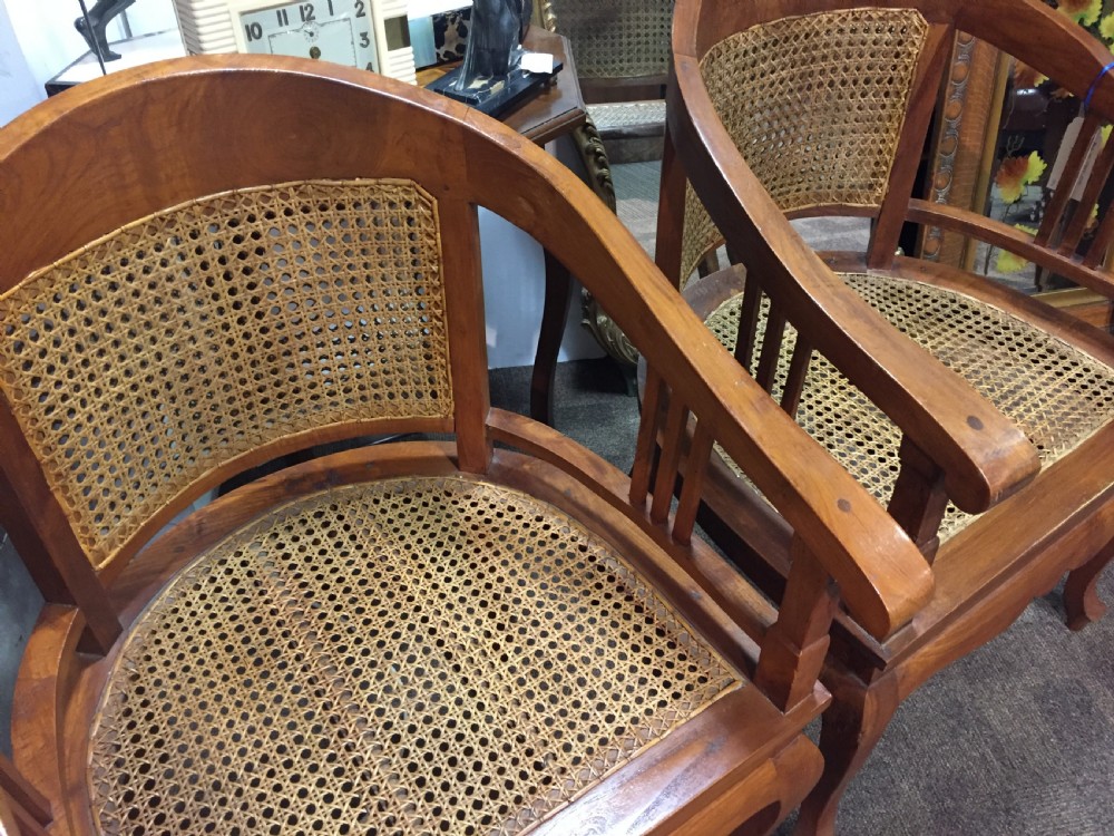 Pair Art Deco Period Club/ Captain's Cane Chairs c.1930 View V