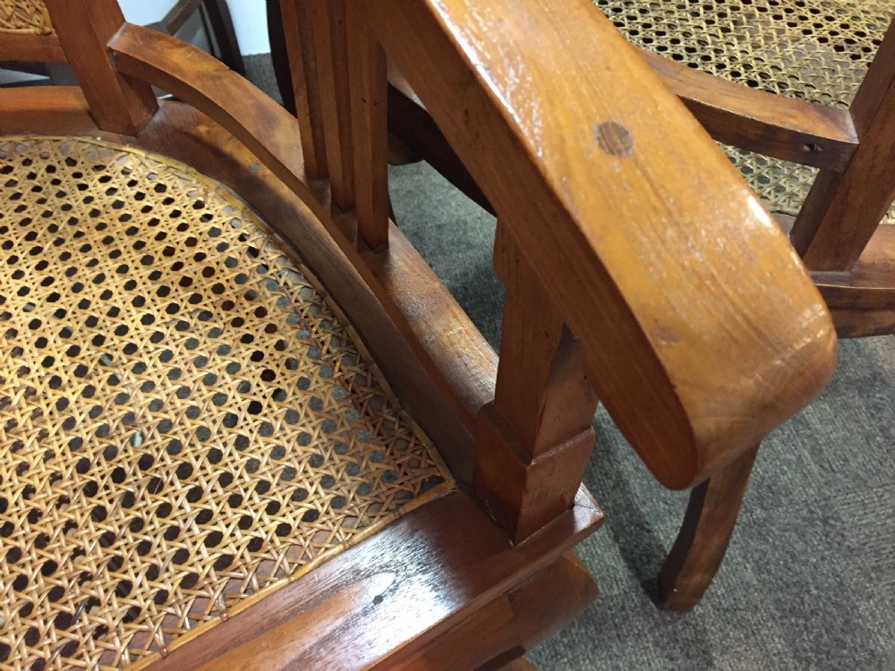 Pair Art Deco Period Club/ Captain's Cane Chairs c.1930 View VIII