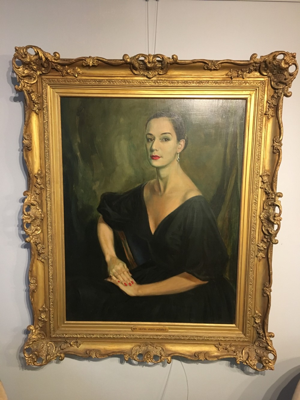 VASCO LAZZOLO Oil on Board Portrait of Mrs John Heath 1940