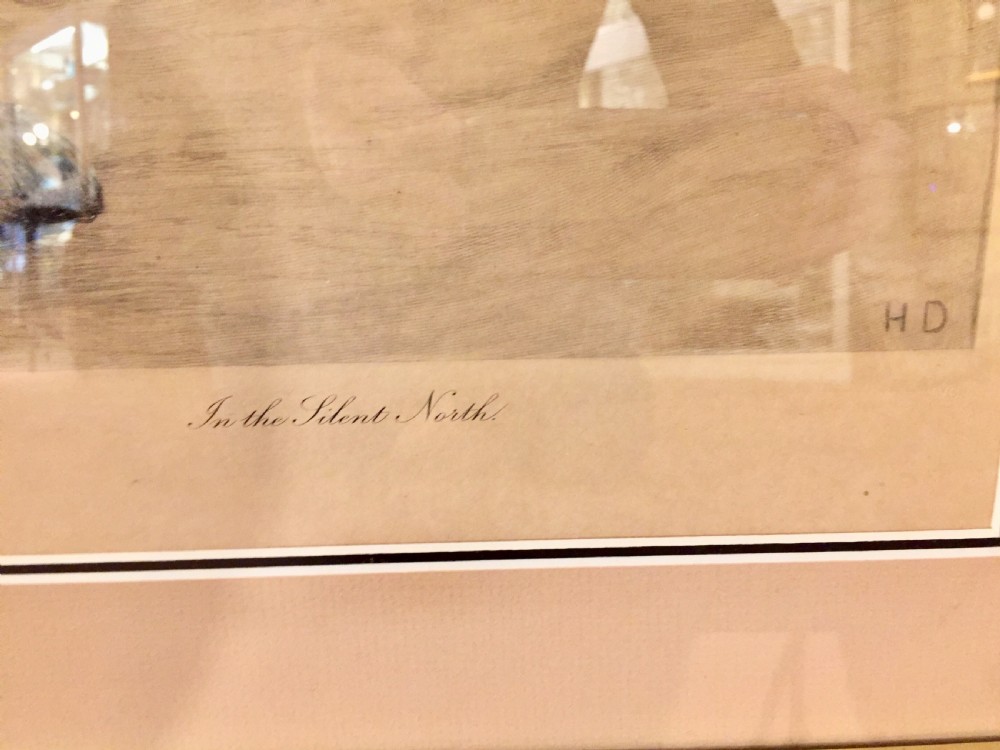 Herbert Dicksee signed original polar bear etching c1920 View III
