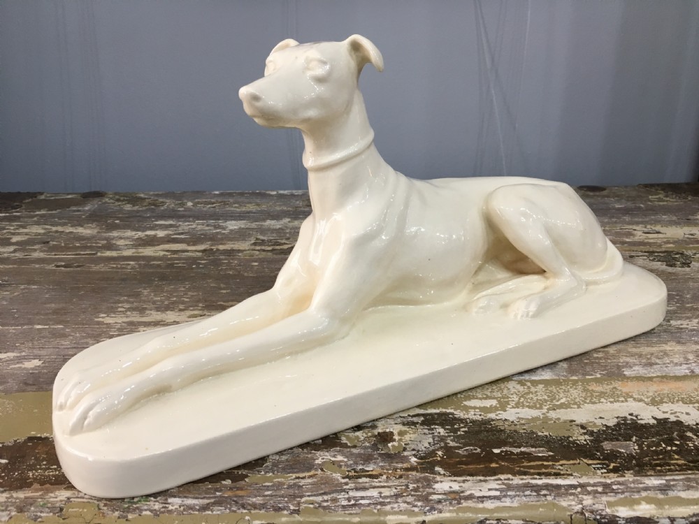 French Art Deco Ceramic Greyhound c1930