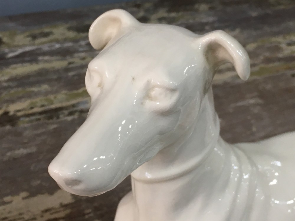 French Art Deco Ceramic Greyhound c1930 View III