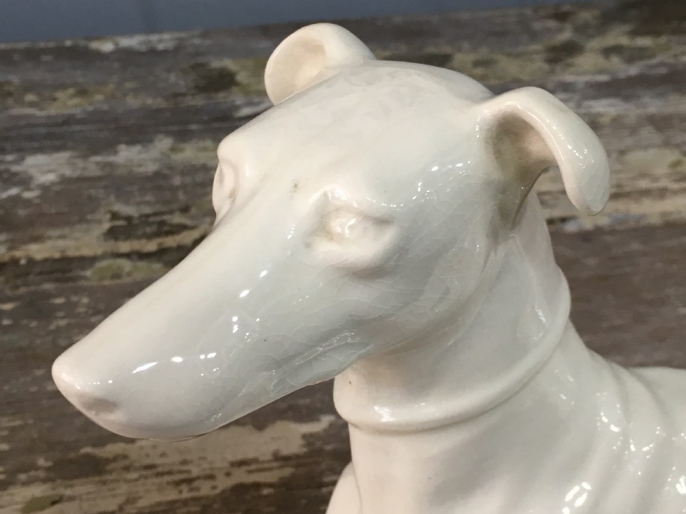 French Art Deco Ceramic Greyhound c1930 View IV