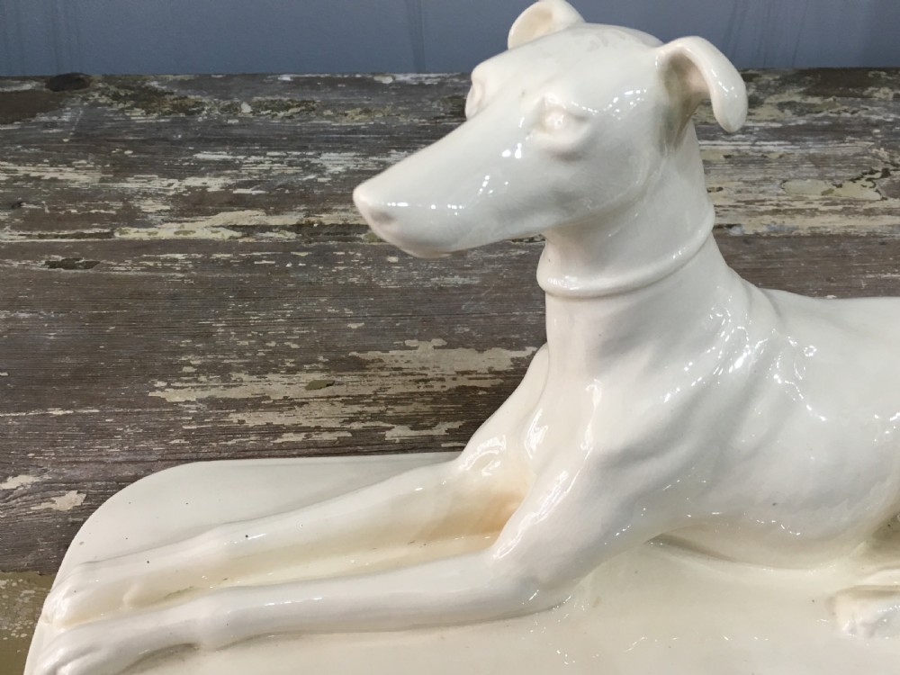French Art Deco Ceramic Greyhound c1930 View V