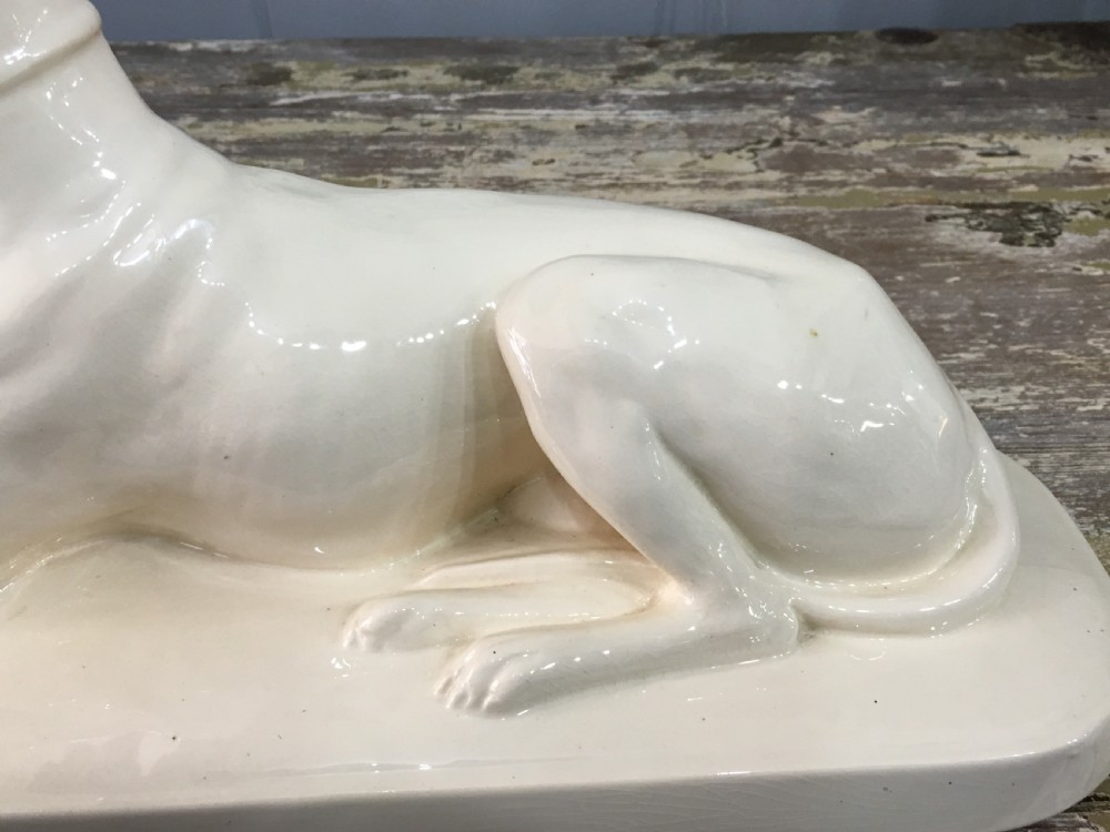 French Art Deco Ceramic Greyhound c1930 View VI
