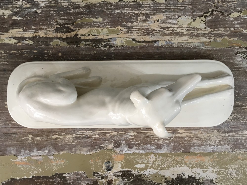 French Art Deco Ceramic Greyhound c1930 View VIII