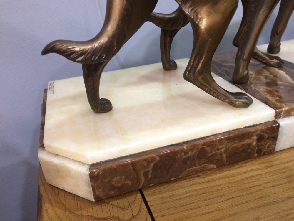 'BOUSQUET' PAIR OF ART DECO BORZOI DOGS c1930 View VI
