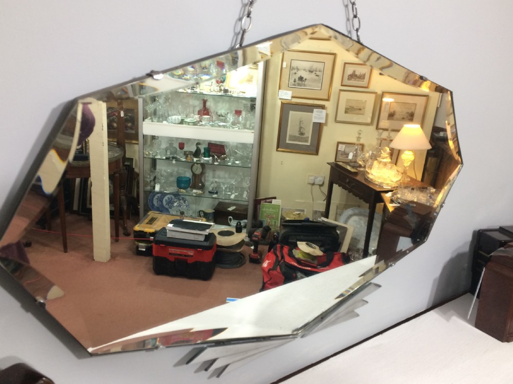 ART DECO GEOMETRIC WALL MIRROR C1930