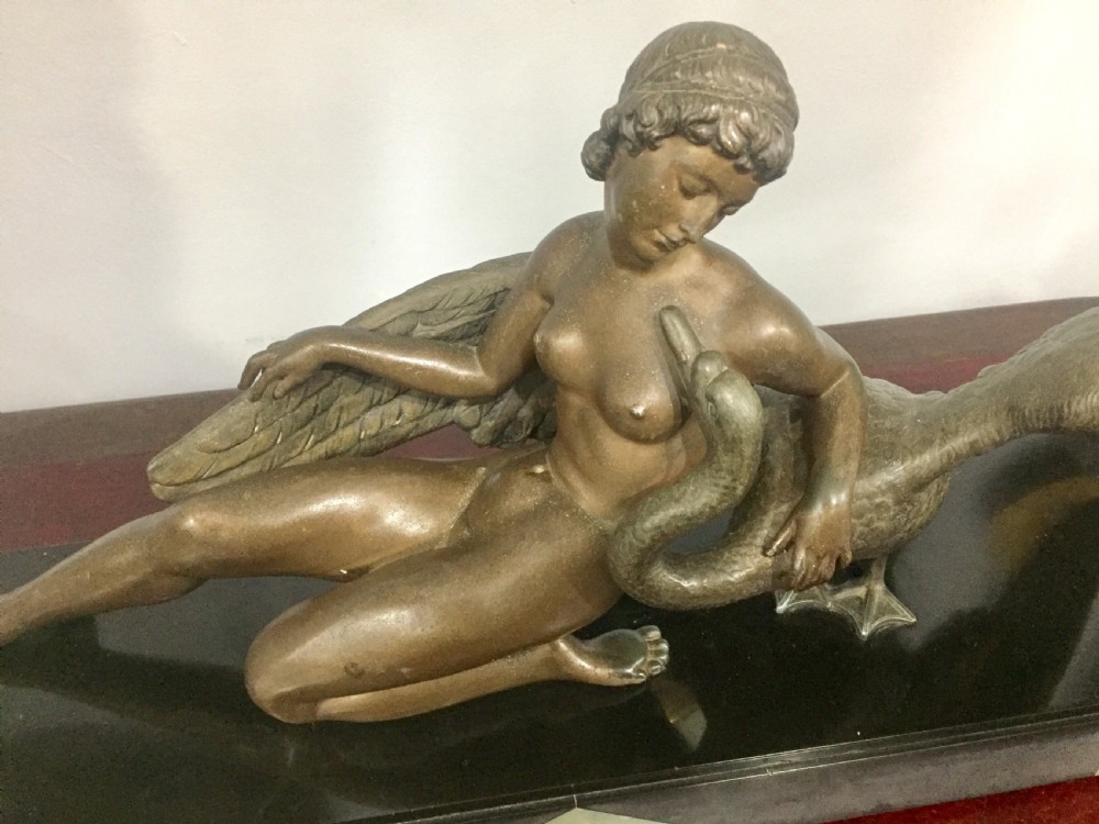 French Art Deco ‘Leda and the Swan’ c1930 View X