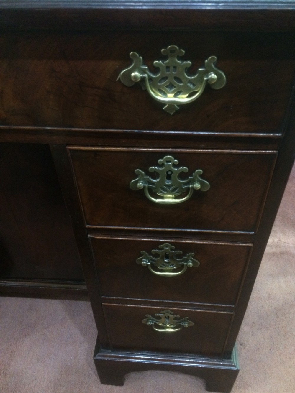  Late 18thC/Early 19thC Kneehole Desk Flame Mahogany View VI