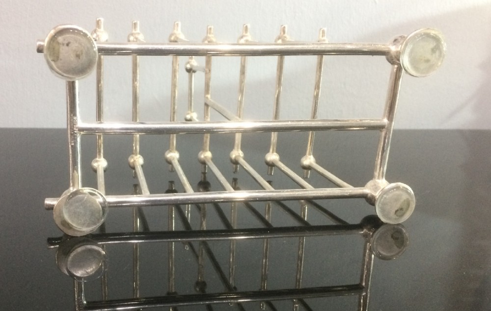 Rare Arts and Crafts Period Silver Plated Toast Rack View III