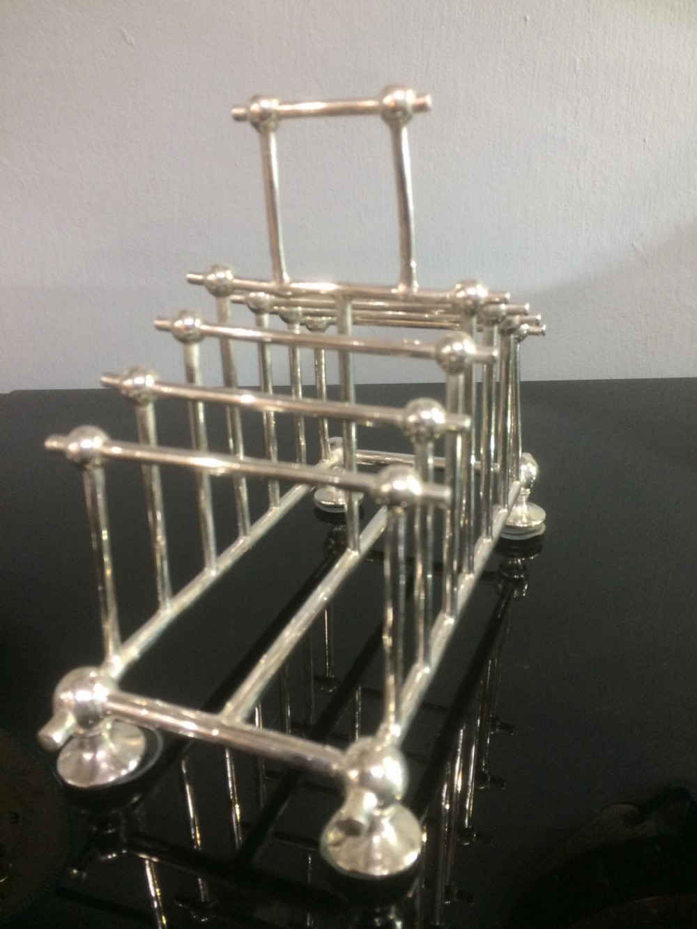 Rare Arts and Crafts Period Silver Plated Toast Rack View V