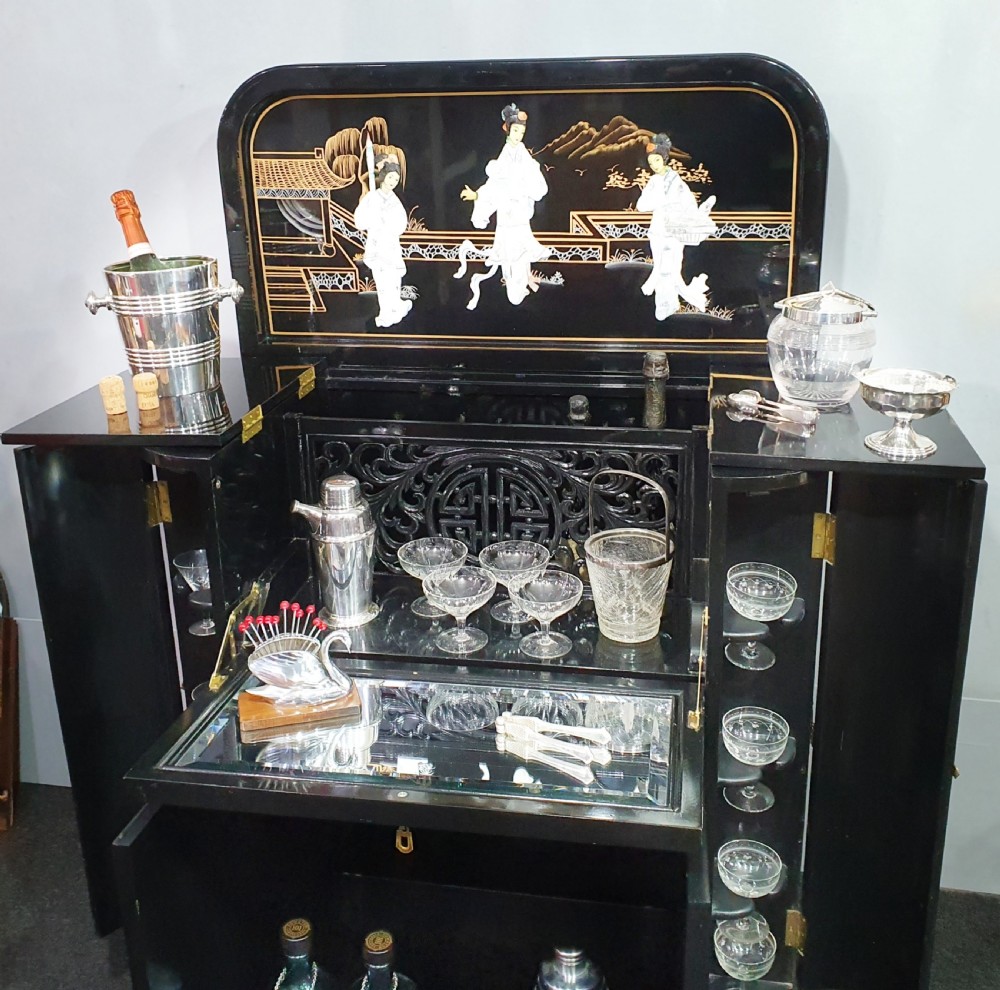 Oriental Style Cocktail Drinks Cabinet c.1930 View III