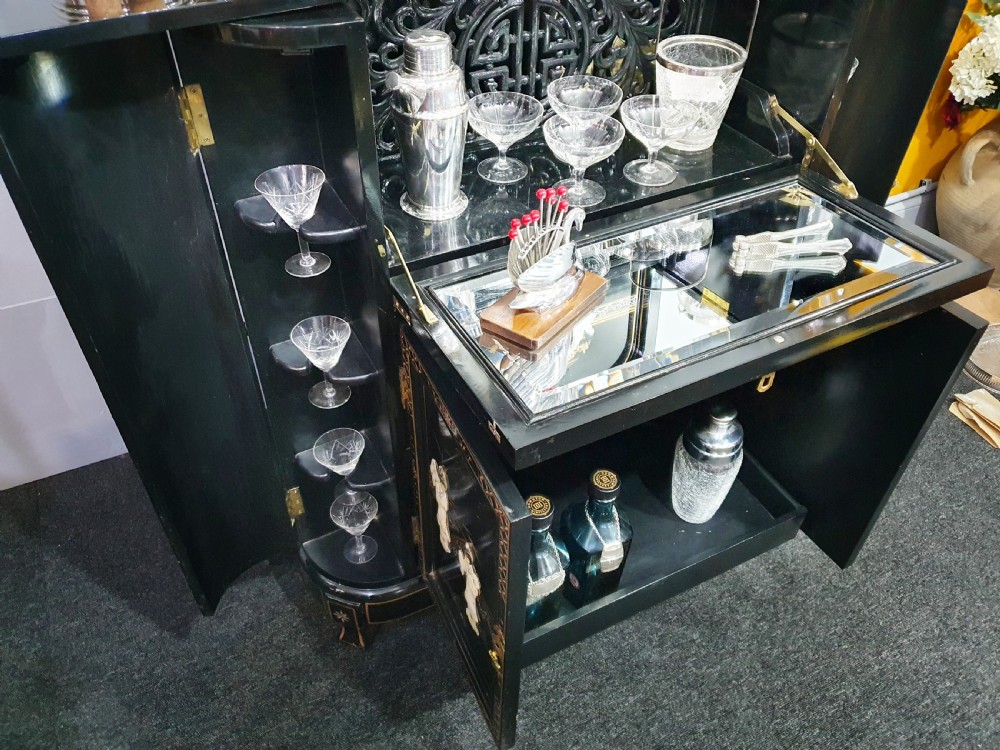 Oriental Style Cocktail Drinks Cabinet c.1930 View V
