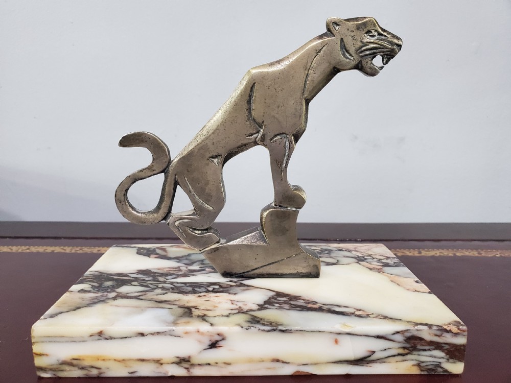 Binmoran French Bronze Panther Car Mascot c1920s