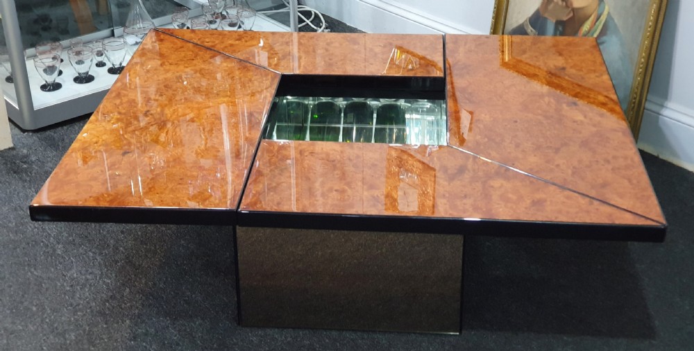 Paul Michel Roche Bobois French Designer Extending cocktail Bar Coffee Table View VIII