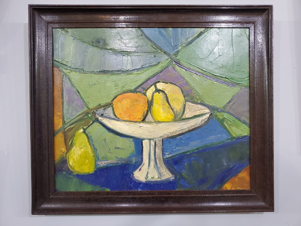French Cubist Still Life Oil on Canvas