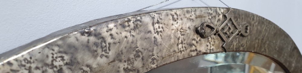 Arts & Crafts Hammered Pewter Mirror c.1910 View II