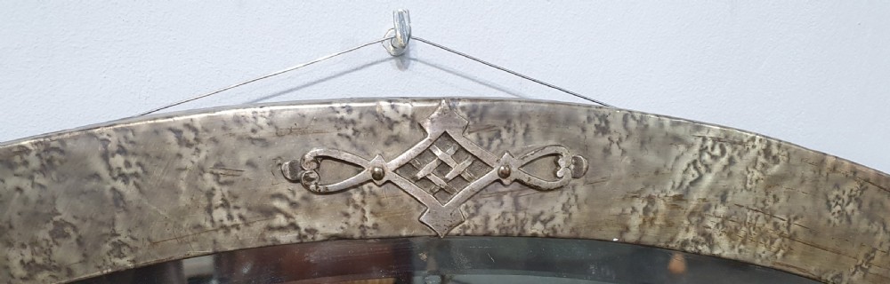 Arts & Crafts Hammered Pewter Mirror c.1910 View IV