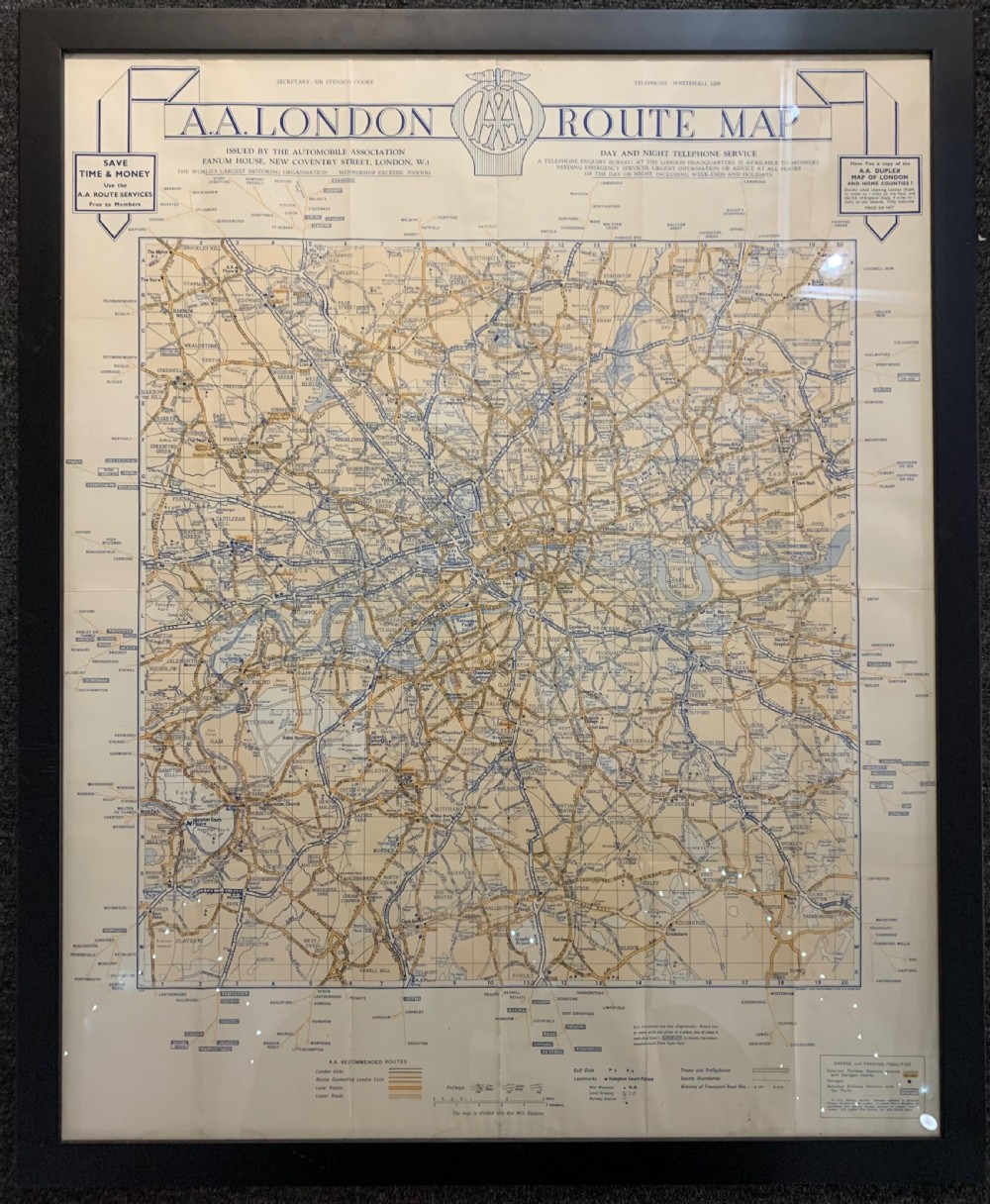AA Duplex Map of London c1930s