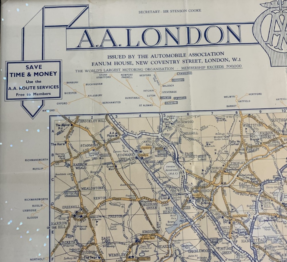AA Duplex Map of London c1930s View III