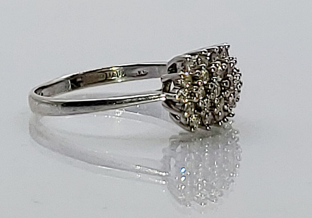 Diamond 0.5ct 9ct White Gold Cluster Ring (T) View IV