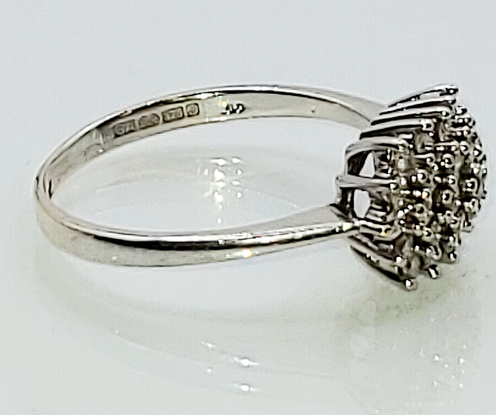 Diamond 0.5ct 9ct White Gold Cluster Ring (T) View VII