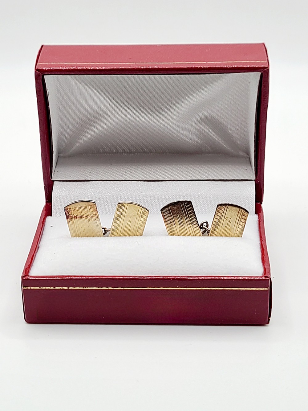 Art-Deco 9ct Gold on Silver 'Empire'  Chain Cufflinks View II