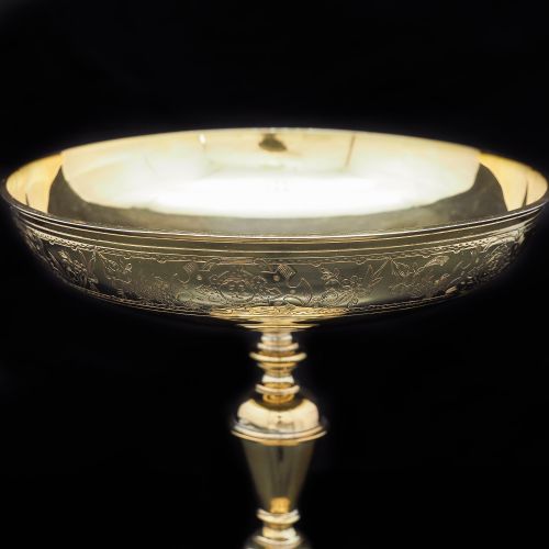 fig 2. A Solid Silver Gilt Tazza With Chased Motifs - Lambert & Co 1907