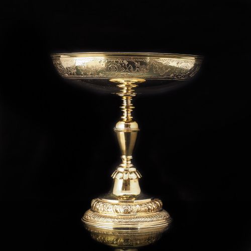 fig 3. A Solid Silver Gilt Tazza With Chased Motifs - Lambert & Co 1907