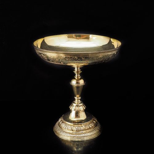 fig 5. A Solid Silver Gilt Tazza With Chased Motifs - Lambert & Co 1907