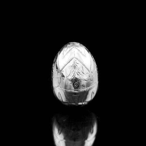 fig 1. Antique Imperial Russian Solid Silver Egg - J.E. Sallman, St Petersburg, Mid-19th Century