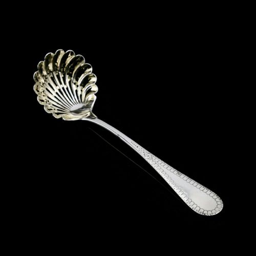 A Victorian Solid Silver Sugar Sifter Spoon - Martin Hall & Co. 1876