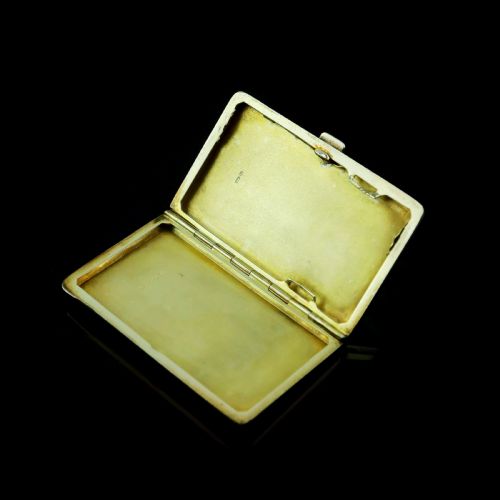 fig 4. An English Solid Silver Enamel Cigarette Case with Landscape Scene - A.J.P London 1927