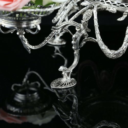 fig 6. Antique Victorian English Solid Silver Epergne Centerpiece in Neoclassical Style - Charles Stuart Harris 1889