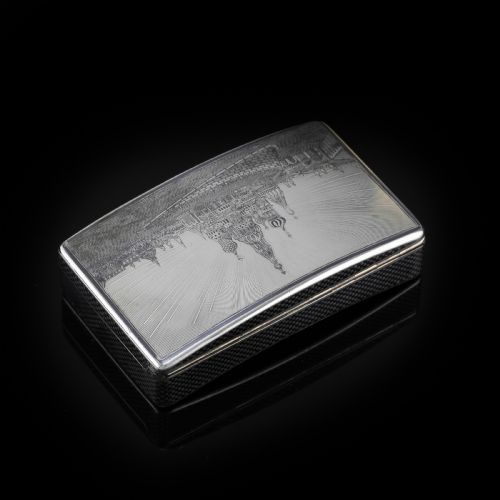 fig 3. Antique Imperial Russian Silver Niello Snuff Box Kremlin Scene - Vasili Semenov 1863