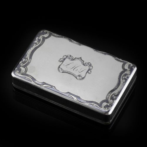 fig 4. Antique Imperial Russian Silver Niello Snuff Box Naval Ship Battle Scene - T.Botkov 1855