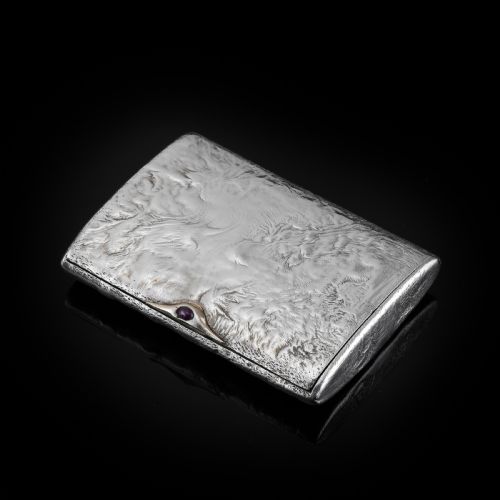 Antique Imperial Russian Solid Silver Samorodok Snuff Box Case - Rudolf Veyde C.1900 (??????? ?????)