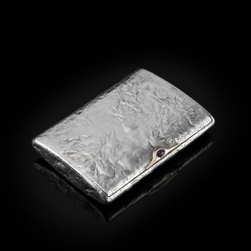 fig 2. Antique Imperial Russian Solid Silver Samorodok Snuff Box Case - Rudolf Veyde c.1900 (??????? ?????)