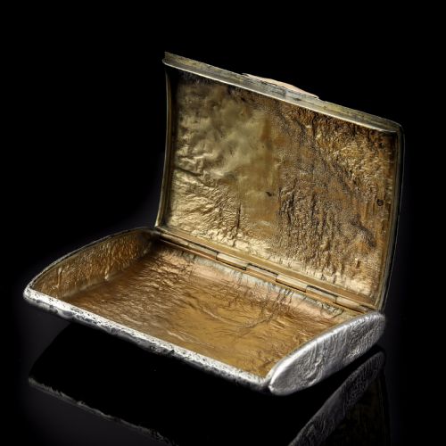 fig 7. Antique Imperial Russian Solid Silver Samorodok Snuff Box Case - Rudolf Veyde c.1900 (??????? ?????)