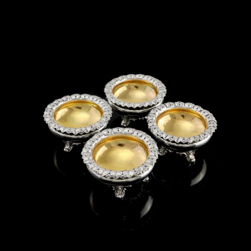 fig 2. A Magnificent Set of 4 Georgian Solid Silver Salt Cellars - Barnard 1837