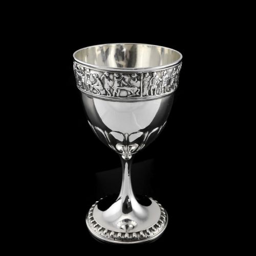 Antique Solid Silver Goblet/cup with Roman Frieze - Elkington & Co 1902