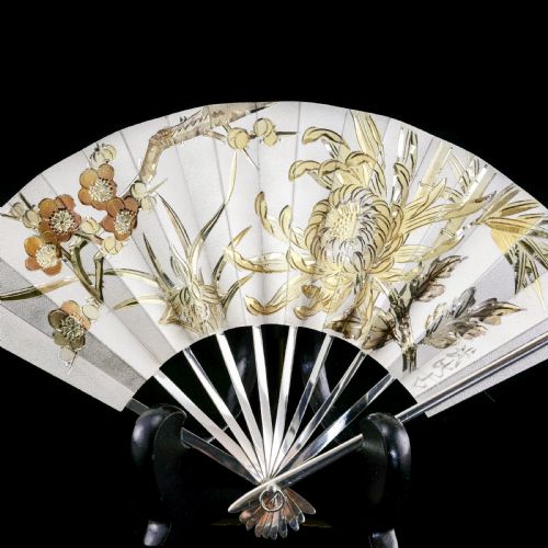 fig 5. A Vintage Japanese Solid Silver Fan (Sensu/O-gi) - c.1960s