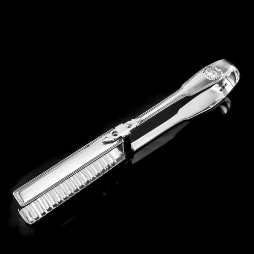 fig 2. Antique Solid Silver Georgian Asparagus Tongs, Leveson-Gower/Sutherland Crest - 1820
