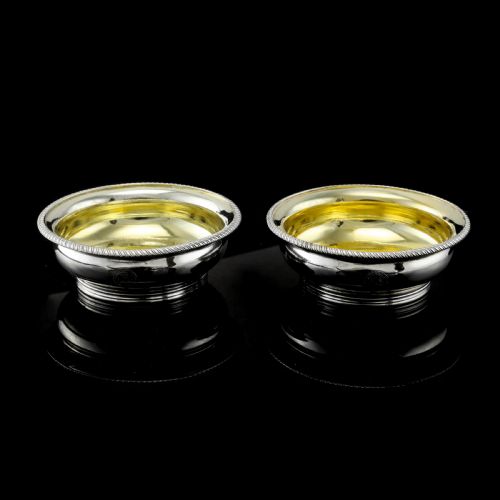 fig 1. Antique Georgian Solid Silver Pair of Salt Cellars - Joseph Felix Podio 1809