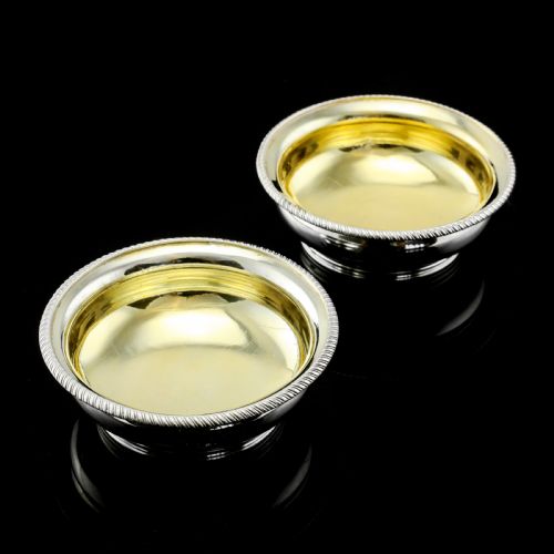 fig 4. Antique Georgian Solid Silver Pair of Salt Cellars - Joseph Felix Podio 1809