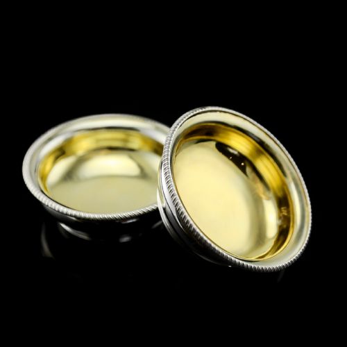 fig 5. Antique Georgian Solid Silver Pair of Salt Cellars - Joseph Felix Podio 1809