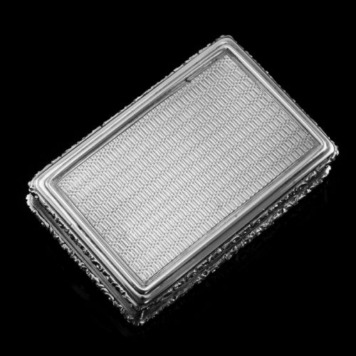fig 4. Rare Antique Georgian Solid Silver Mazeppa Snuff Box - Edward Smith 1836